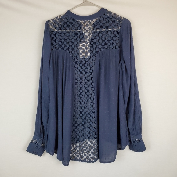 Free People Lace Button Down Blouse - Picture 6 of 8